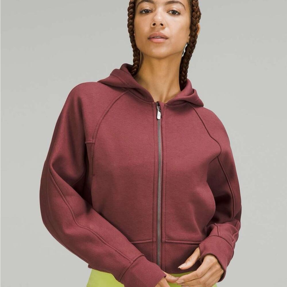 lululemon Smoky Red Thick Fleece Zip Hoodie Size 8